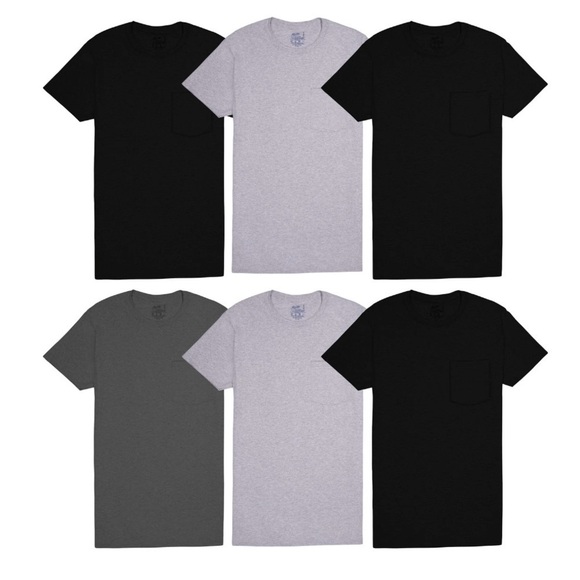 Fruit of the Loom Other - Fruit of the Loom Men's Eversoft Pocket T-Shirt Undershirts, 6-Pack